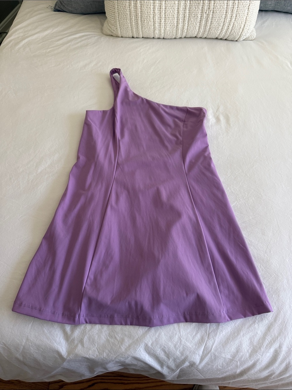 Outdoor Voices one shoulder dress purple